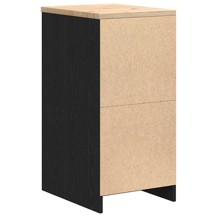 Garage Storage Cabinet Black 40x51x85 cm Solid Wood Pine