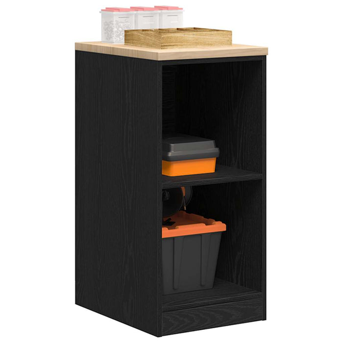 Garage Storage Cabinet Black 40x51x85 cm Solid Wood Pine