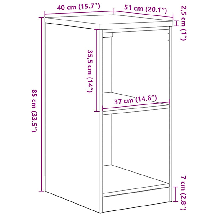 Garage Storage Cabinet Sonoma Oak 40x51x85 cm Solid Wood Pine