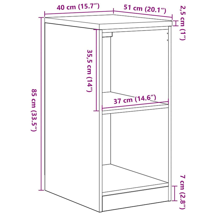 Dulap Depozitare Garaj Gri Beton 40x51x85 cm Lemn Masivul Pin