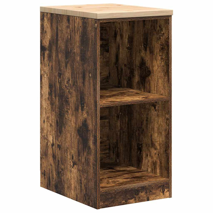 Garage Storage Cabinet Smoked Oak 40x51x85 cm Solid Wood Pine