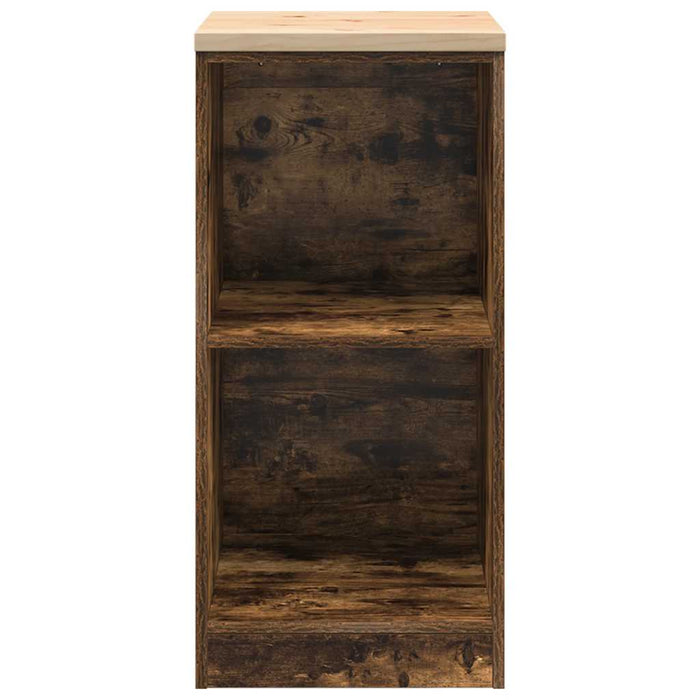 Garage Storage Cabinet Smoked Oak 40x51x85 cm Solid Wood Pine