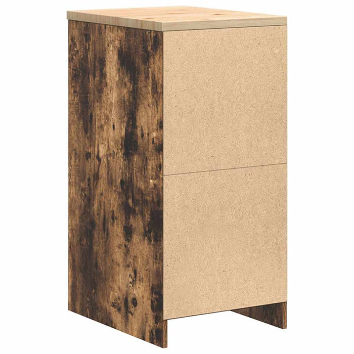 Garage Storage Cabinet Smoked Oak 40x51x85 cm Solid Wood Pine