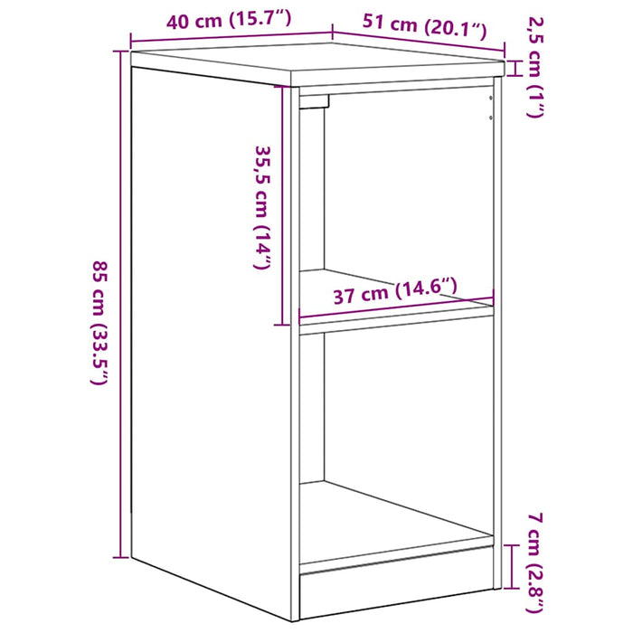 Garage Storage Cabinet Smoked Oak 40x51x85 cm Solid Wood Pine