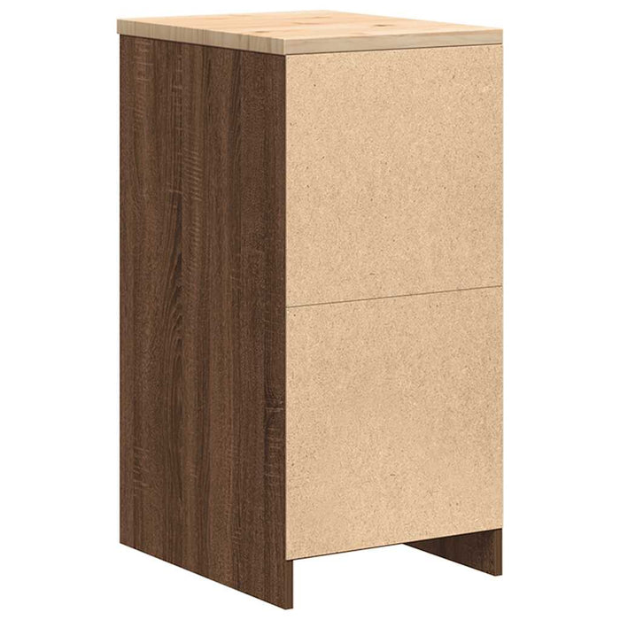 Garage Storage Cabinet Brown Oak 40x51x85 cm Solid Wood Pine