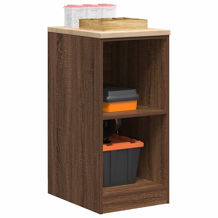 Garage Storage Cabinet Brown Oak 40x51x85 cm Solid Wood Pine