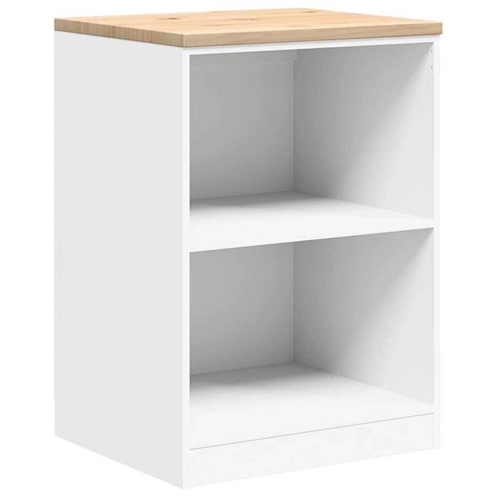 Garage Storage Cabinet White 60x51x85 cm Solid Wood Pine