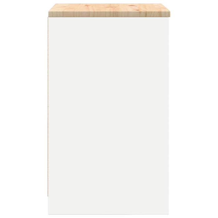 Garage Storage Cabinet White 60x51x85 cm Solid Wood Pine