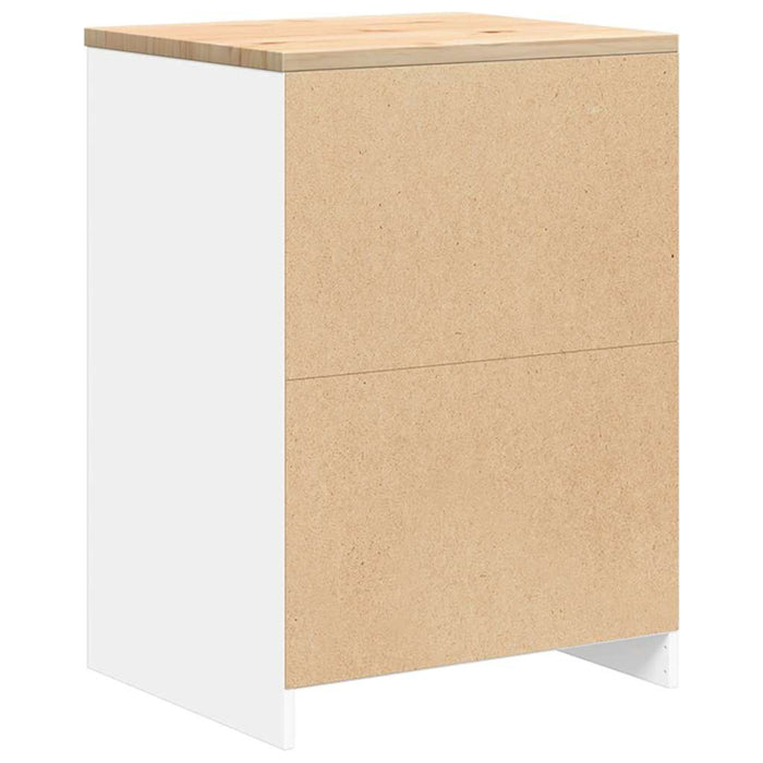 Garage Storage Cabinet White 60x51x85 cm Solid Wood Pine