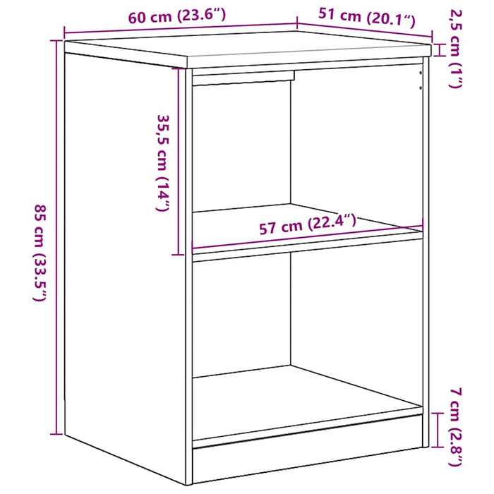 Garage Storage Cabinet White 60x51x85 cm Solid Wood Pine