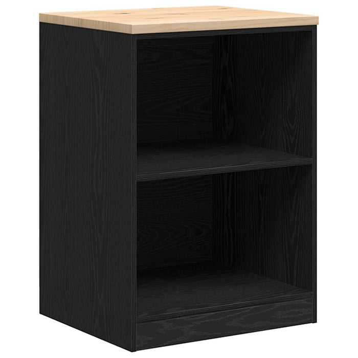 Garage Storage Cabinet Black 60x51x85 cm Solid Wood Pine