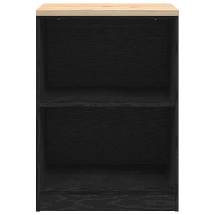 Garage Storage Cabinet Black 60x51x85 cm Solid Wood Pine