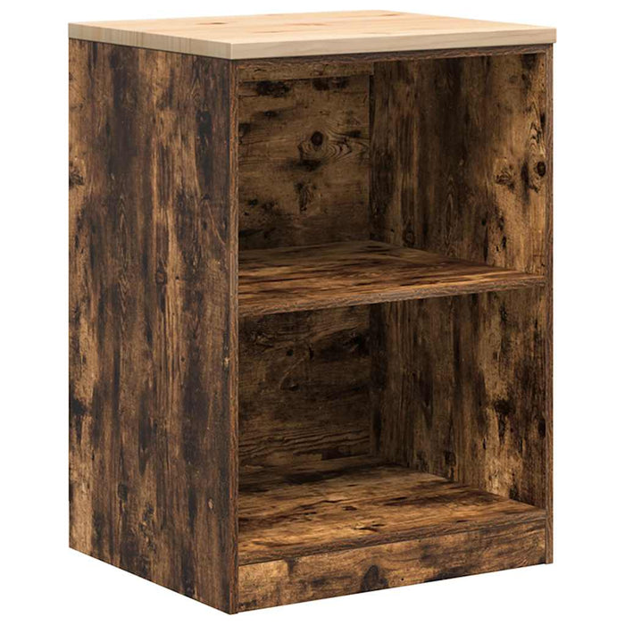 Garage Storage Cabinet Smoked Oak 60x51x85 cm Solid Wood Pine