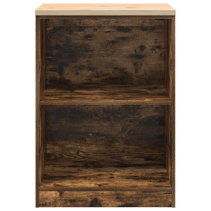 Garage Storage Cabinet Smoked Oak 60x51x85 cm Solid Wood Pine