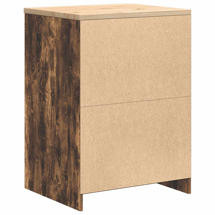 Garage Storage Cabinet Smoked Oak 60x51x85 cm Solid Wood Pine