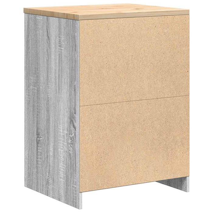 Garage Storage Cabinet Grey Sonoma 60x51x85 cm Solid Wood Pine