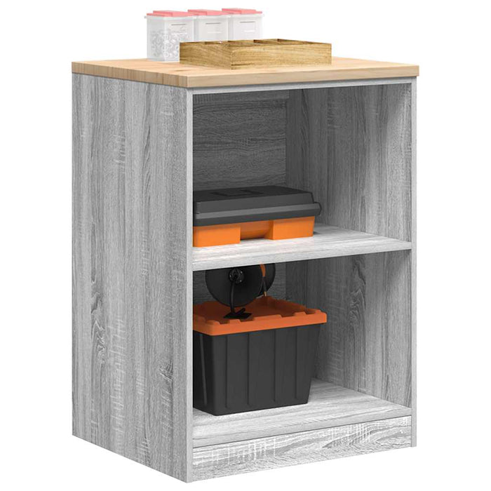 Garage Storage Cabinet Grey Sonoma 60x51x85 cm Solid Wood Pine