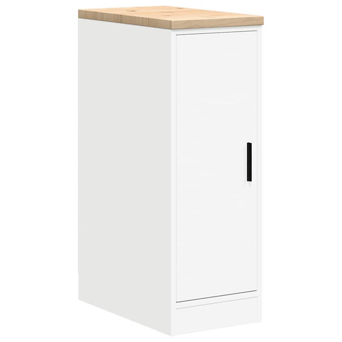 Garage Storage Cabinet White 30x51x85 cm Solid Wood Pine