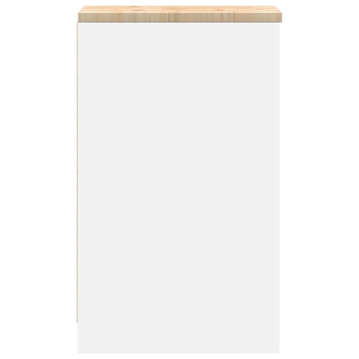 Garage Storage Cabinet White 30x51x85 cm Solid Wood Pine