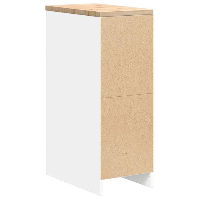 Garage Storage Cabinet White 30x51x85 cm Solid Wood Pine