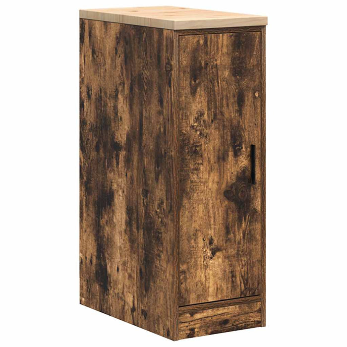 Garage Storage Cabinet Smoked Oak 30x51x85 cm Solid Wood Pine