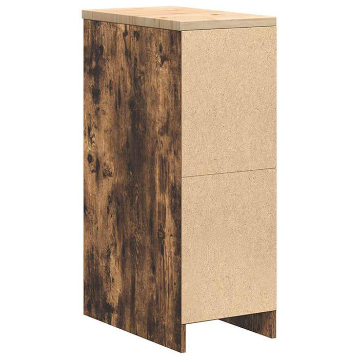 Garage Storage Cabinet Smoked Oak 30x51x85 cm Solid Wood Pine