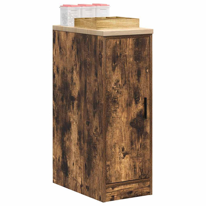 Garage Storage Cabinet Smoked Oak 30x51x85 cm Solid Wood Pine