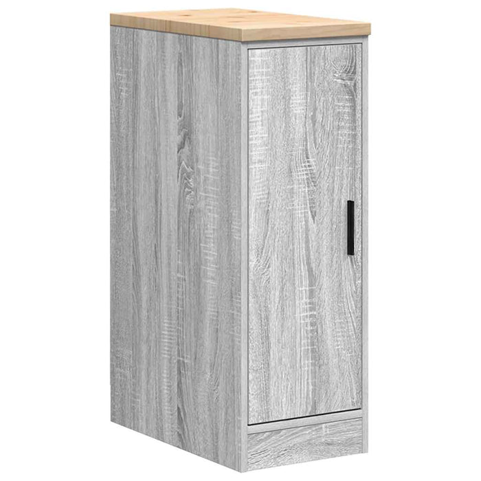 Garage Storage Cabinet Grey Sonoma 30x51x85 cm Solid Wood Pine