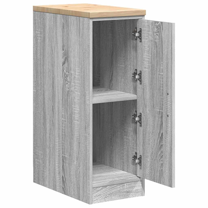 Garage Storage Cabinet Grey Sonoma 30x51x85 cm Solid Wood Pine