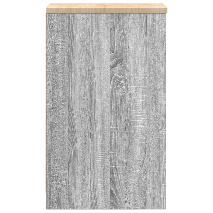 Garage Storage Cabinet Grey Sonoma 30x51x85 cm Solid Wood Pine