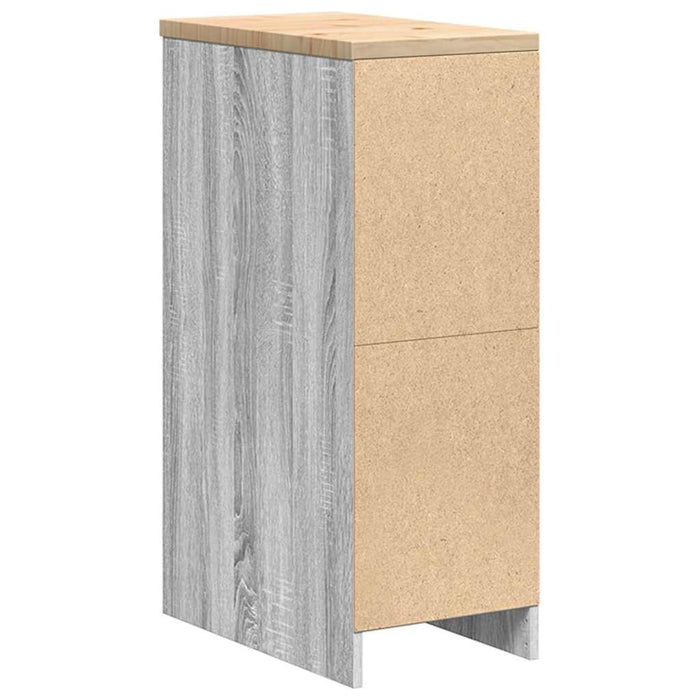 Garage Storage Cabinet Grey Sonoma 30x51x85 cm Solid Wood Pine