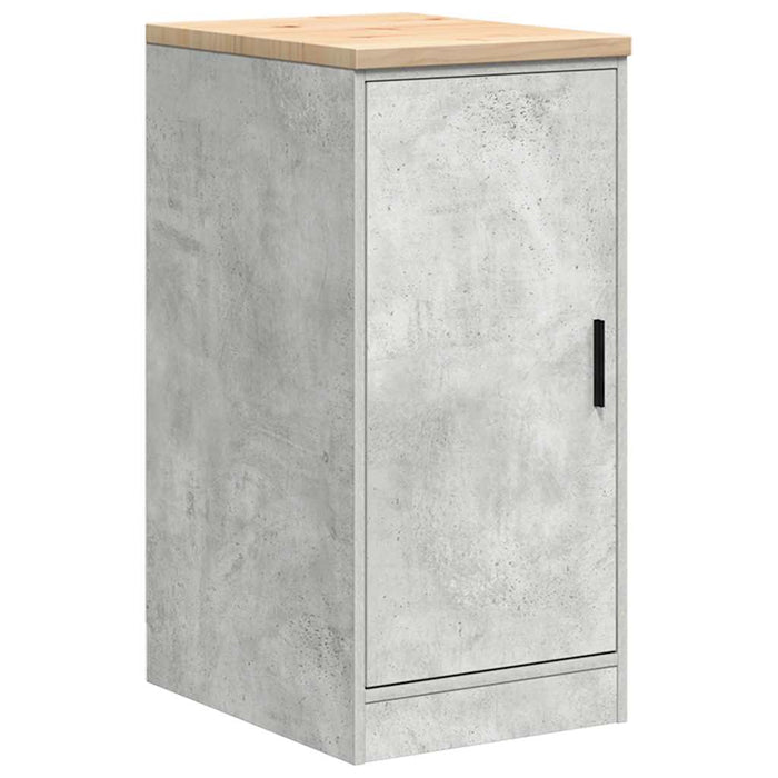 Garage Storage Cabinet Concrete Grey 40x51x85 cm Solid Wood Pine