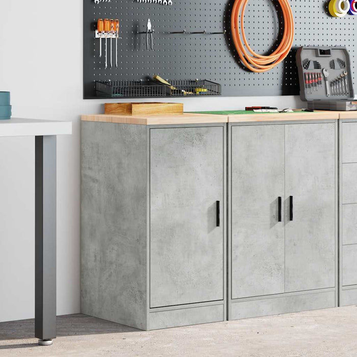 Garage Storage Cabinet Concrete Grey 40x51x85 cm Solid Wood Pine