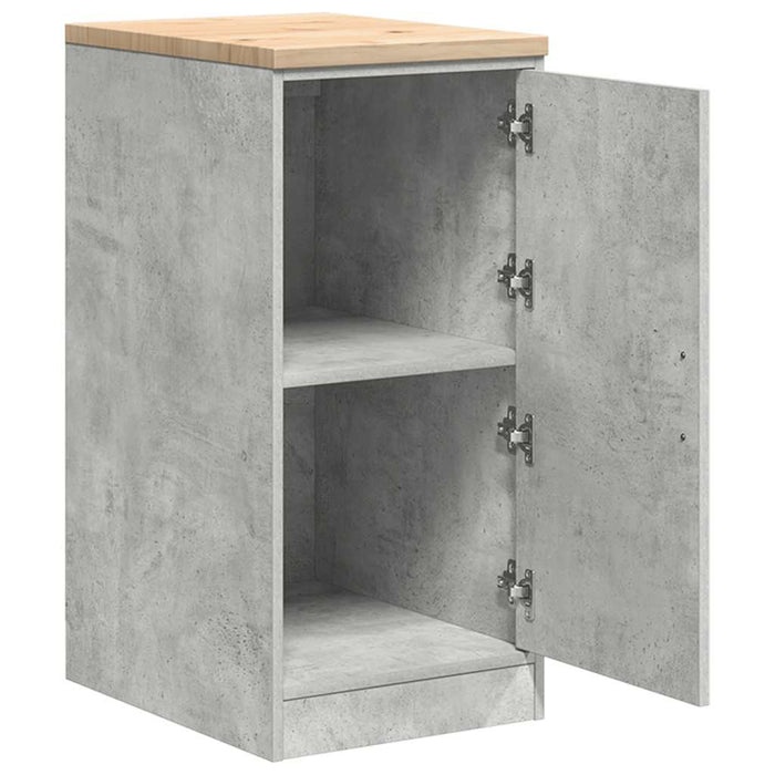 Garage Storage Cabinet Concrete Grey 40x51x85 cm Solid Wood Pine