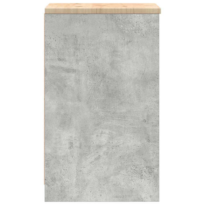 Garage Storage Cabinet Concrete Grey 40x51x85 cm Solid Wood Pine