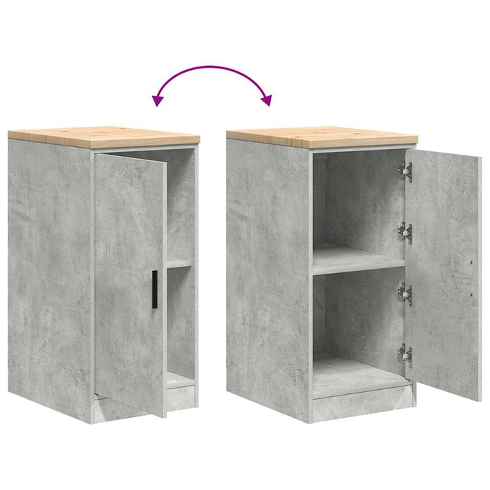 Garage Storage Cabinet Concrete Grey 40x51x85 cm Solid Wood Pine