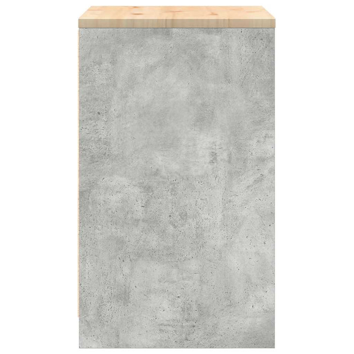 Dulap Depozitare Garaj Gri Beton 60x51x85 cm Lemn Masivul Pin