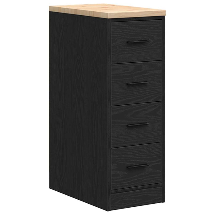 Garage Storage Cabinet Black 30x51x85 cm Solid Wood Pine