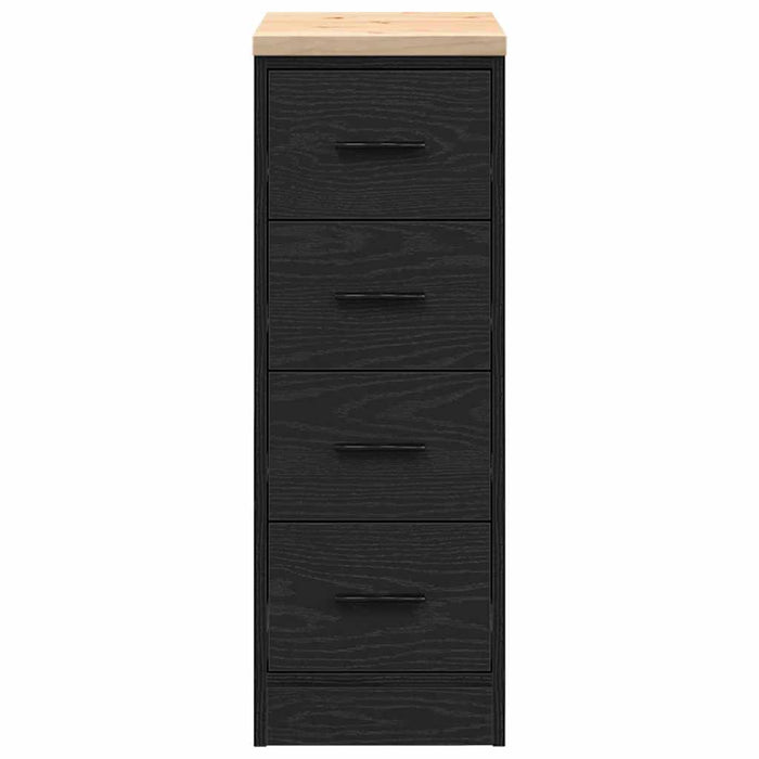 Garage Storage Cabinet Black 30x51x85 cm Solid Wood Pine