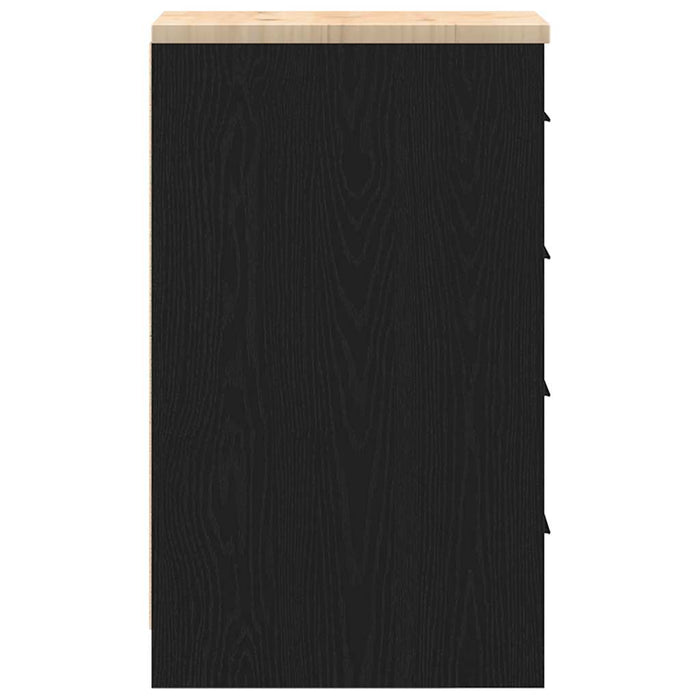 Garage Storage Cabinet Black 30x51x85 cm Solid Wood Pine