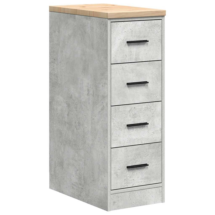 Garage Storage Cabinet Concrete Grey 30x51x85 cm Solid Wood Pine