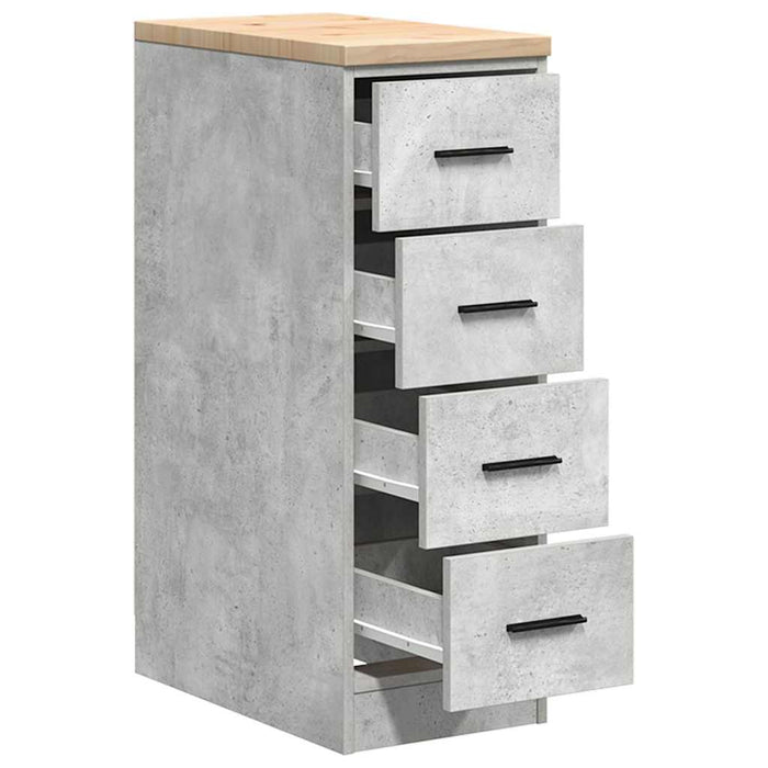 Garage Storage Cabinet Concrete Grey 30x51x85 cm Solid Wood Pine