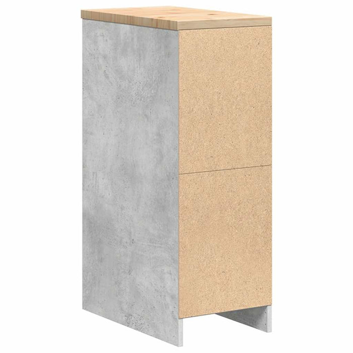 Garage Storage Cabinet Concrete Grey 30x51x85 cm Solid Wood Pine