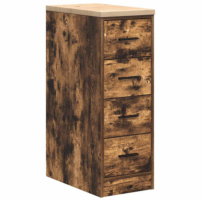 Garage Storage Cabinet Smoked Oak 30x51x85 cm Solid Wood Pine