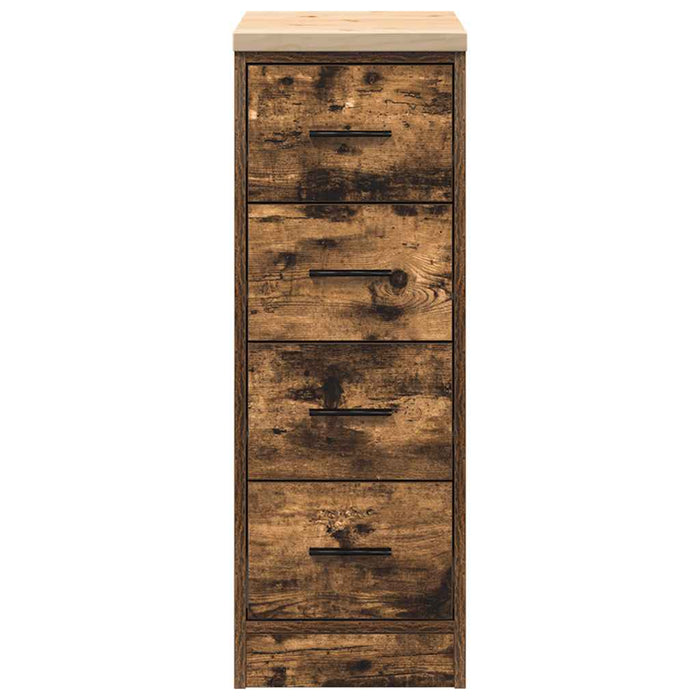 Garage Storage Cabinet Smoked Oak 30x51x85 cm Solid Wood Pine