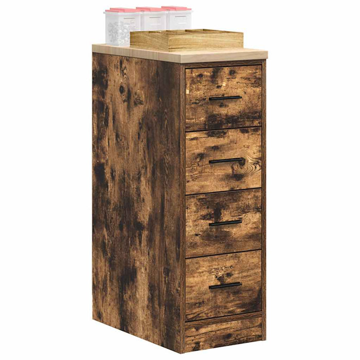 Garage Storage Cabinet Smoked Oak 30x51x85 cm Solid Wood Pine