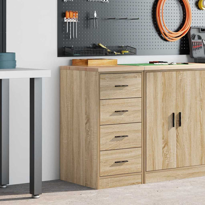 Garage Storage Cabinet Sonoma Oak 40x51x85 cm Solid Wood Pine