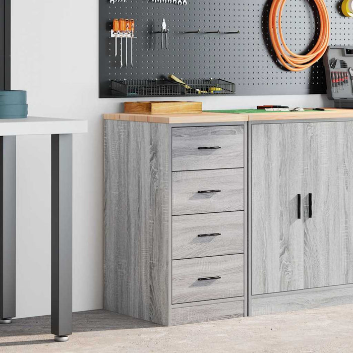 Garage Storage Cabinet Grey Sonoma 40x51x85 cm Solid Wood Pine