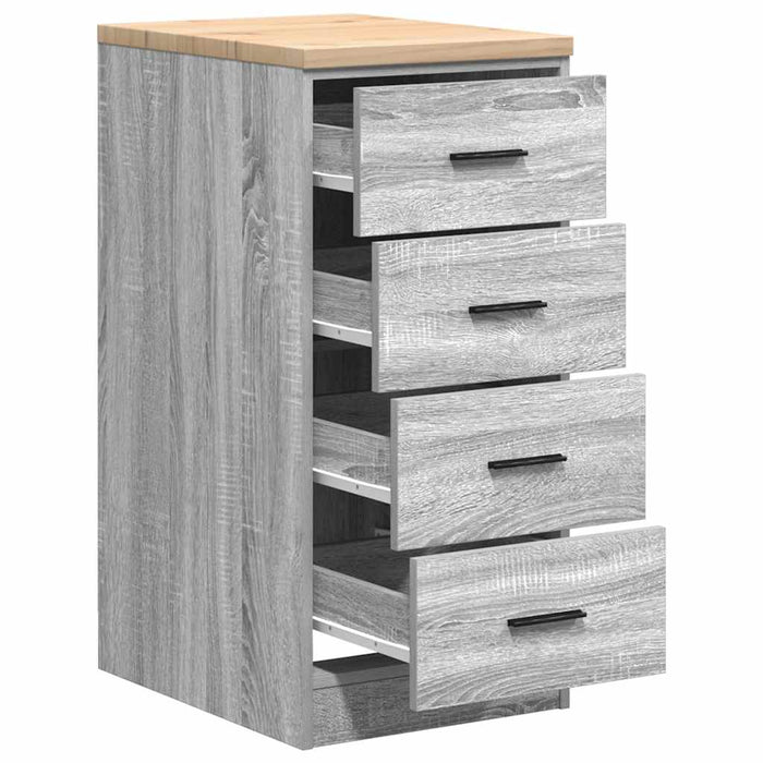 Garage Storage Cabinet Grey Sonoma 40x51x85 cm Solid Wood Pine