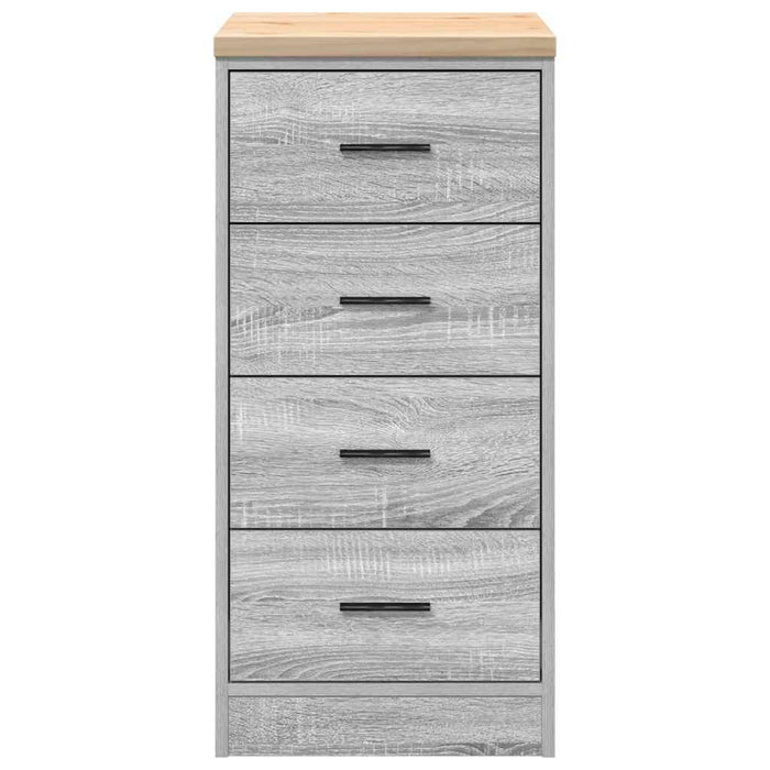 Garage Storage Cabinet Grey Sonoma 40x51x85 cm Solid Wood Pine